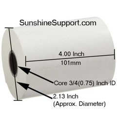4″ x 100′ Thermal Paper 36 Rolls Zebra RW420/QL420 – 3/4″ Core – Free Shipping