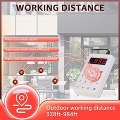 Retekess TD158 Restaurant Wireless Paging Queuing Calling System 10 Coaster Bar
