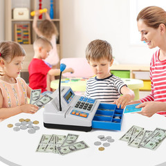 Kids Toy Cash Register 103 Pcs Set With Calculator Coins Card Grocery Play Set