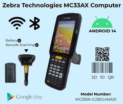 Zebra MC33AX MC330X Android 14 Mobile Scanner 4GB/32GB Barcode MC330X-GJ3EG4NA01