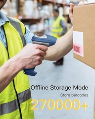 Inateck 2D Barcode Scanner Wireless 2.4Ghz Bluetooth 5.0 GS1 Code Reader w Stand