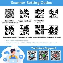 Alacrity Wireless Charging Barcode Scanner 1D 2D Blue
