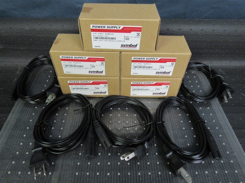NEW Lot of 5 Symbol Power Supply 50-14000-147 100-240VAC, 5.4VDC, 3A ADP-16GB A