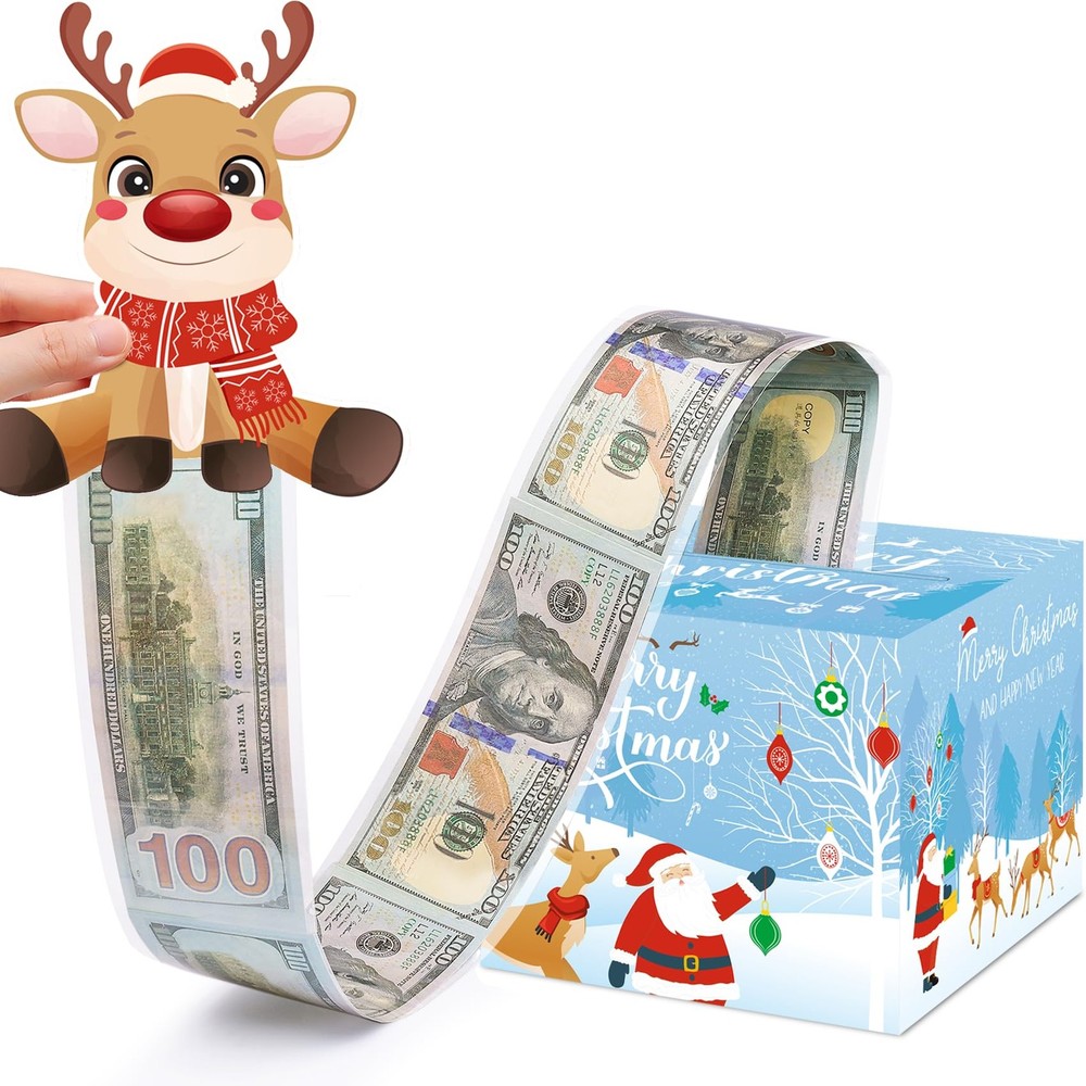 Christmas Money Box for Cash Gift Pull, Surprise Money Holder Cash Gift for K…