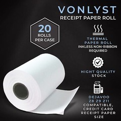 20 Rolls Credit Card Machine Paper Roll for Dejavoo Z8 Z9 Z11 Thermal