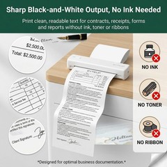 Thermal Printer Paper 8.5″ x 11″ US Letter, 200 Sheets Fan-Fold – Inkless