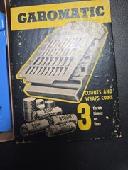 Vintage 1950 Garomatic Coin Counter & Wrapping Device In Original Box