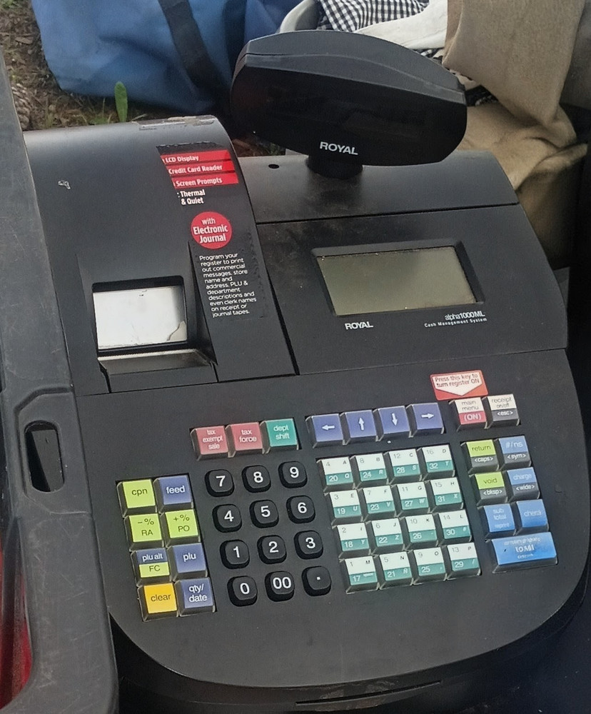 Royal Alpha 1100ML Electronic Cash Register, LCD Display, Wired, Card Reader