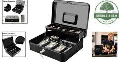 Lockable Cash Drawer with 5 Storage Compartments, Scratch Resistant Material