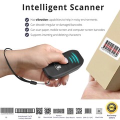 Portable Mini Wireless Bluetooth Barcode Scanner Rechargeable 1D & 2D Scan Gun
