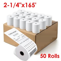 50 Rolls 2 1/4″x165′ Thermal Paper Cash Register Credit Card POS Receipt Rolls