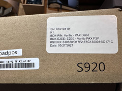 PAX S920, S920-0QW-R74-23LA POS Card Reader w/Power Cord, Instructions