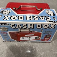 Steel Cash Box with Double Locks Combination & Key New