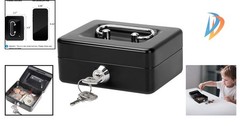 Elegant X-Small Cash Box with Key Lock – 4.92” x 3.94” x 2.28” Portable Safe