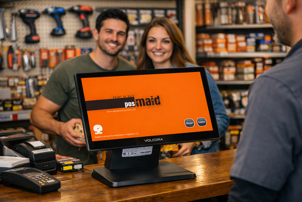 Volcora POS ALL IN ONE Intel i5 Windows 11 with Maid Retail Software NEW