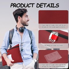 Cash Bag with Lock and 2 Keys Money Bag For Cash With Lock 11.4 * 8.3inch Money