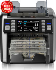 Mixed Denomination Money Counter Touch Screen 2CIS UV MG IR Counterfeit US