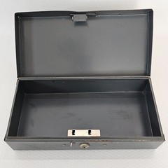 Asco Vintage Lock Box Moldmaster Cash Till Portable 10x5x3 NO KEY Gray Metal
