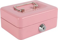 Kids’ Durable Locking Cash Box in Pink, Perfect for Savings – 4.92″ Dimensions