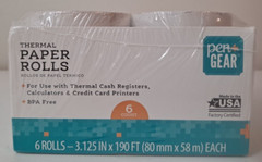 Thermal Paper Rolls 3.125″ x 190′ Paper 6 Rolls Pen Gear New Unopened USA