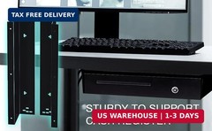 TidyFriend Cash Drawer Under Counter Mount Brackets 2.6 x 16.3 x 4.1 inches, Com