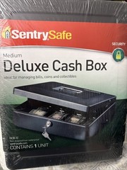 SentrySafe Money Safe Cash Box with Money Tray and Key Lock 0.21 Cubic Feet …