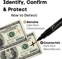 Authentic US-Made Counterfeit Detection Pen, 50 Pack