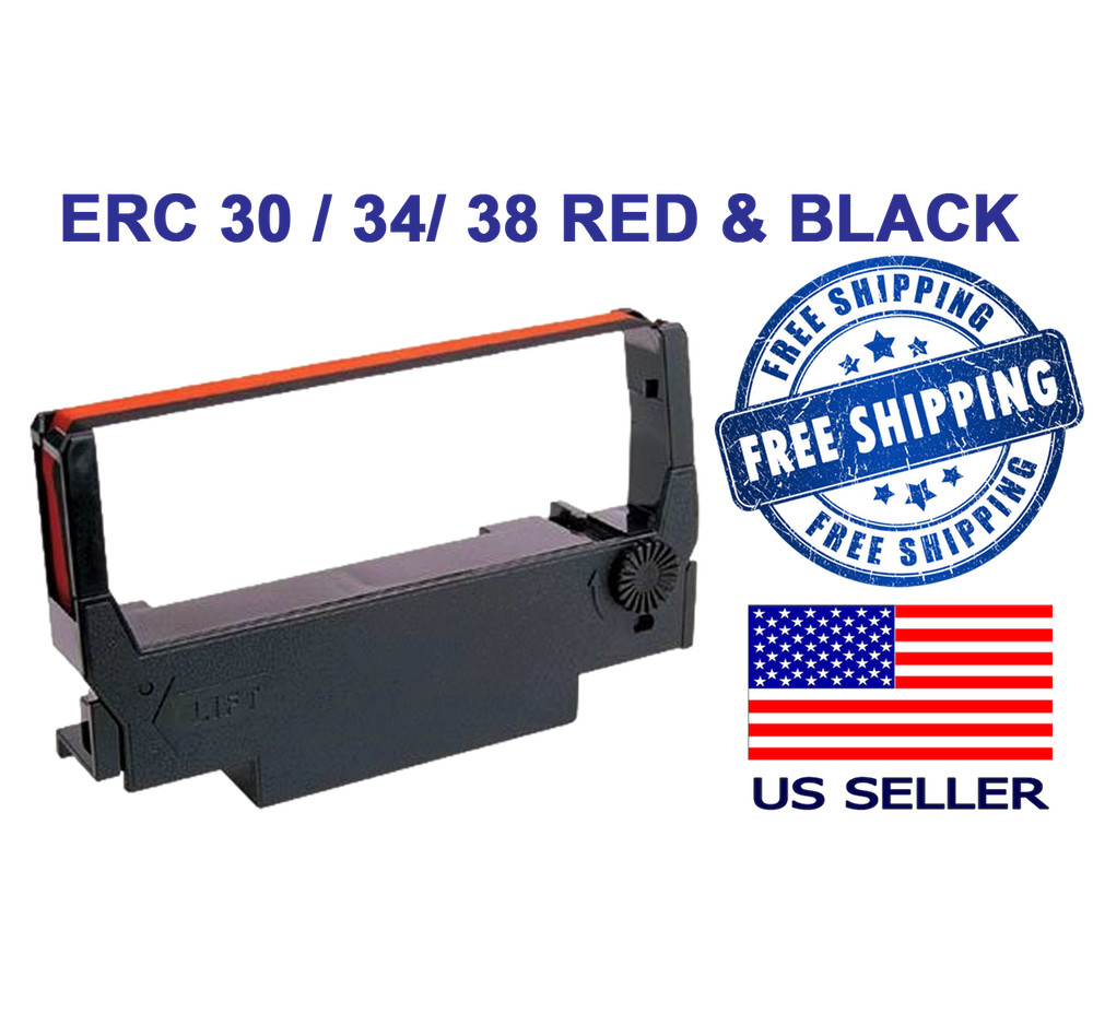 (48) EPSON ERC 30 / 34 / 38 BLACK/RED RIBBONS **NEW** FREE SHIPPING!!