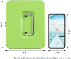 Portable Medium Cash Box with 2 Keys – Water-Resistant Metal Design in Limegreen