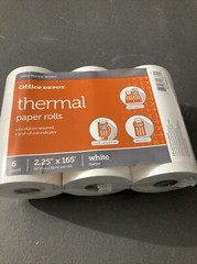 Office Depot Brand Thermal Paper Rolls, 2-1/4″ x 165′, White Color. New Sealed