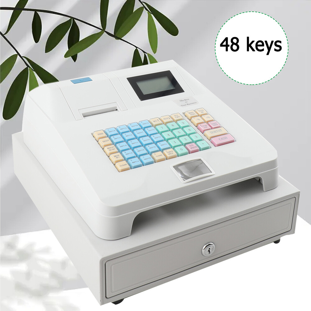 48Keys LED Cash Register Commercial Cash Register Printer for Retail Restaurant