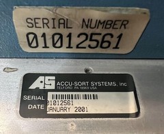 Accu-Sort Systems Mini-X Laser Bar Code Scanner 100-240VAC, 50/60HZ, 2A Max