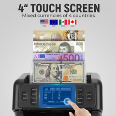 VS-35 Mixed Denomination Money Counter Machine,With Reject Pocket,Support USD/EU