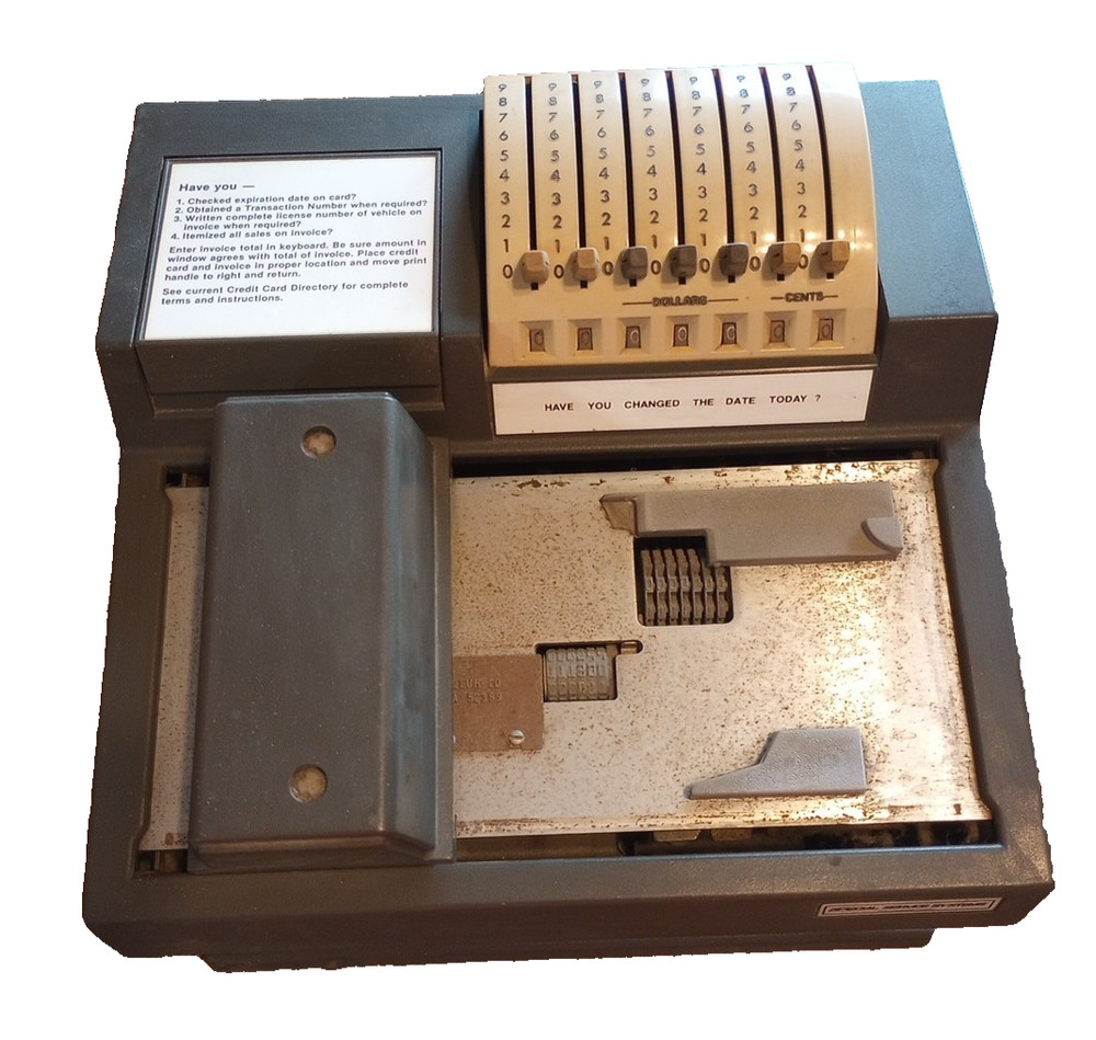 VINTAGE Addressograph CREDIT CARD MACHINE- parts only