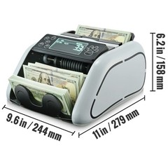 Vevor Electric Bill Counter w/ External Display, Counterfeit Detect, Batch/Add
