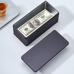 Metal Cash Box Money Holder, Black Single Row Tray Organizer 7.28″x3.35″x2.76″