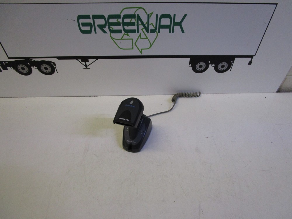 DATALOGIC S2-130/GUN W/BASE SCANNER UNKNOWN BATTERY-CUT CORD- USED FREE SHIPPING