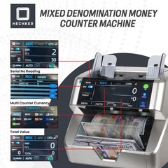 Hechker 10000 Plus Bank Grade Money Counter Machine – Mixed Denomination Bill…