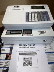 Nadex CR180 Electronic Cash Register Steel Cash Drawer White New Open Box
