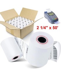 2 1/4″ X 50′ THERMAL PAPER 50 ROLLS VX520 BPA FREE VEEDER ROOT THERMAL PAPER