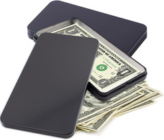 2 PCS Black Metal Cash Box – Single Row Currency Tray Money Holder with Lid – Mo