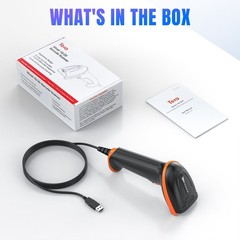 USB 1D 2D QR Barcode Scanner Wired, Dustproof Waterproof, Fast Scan for