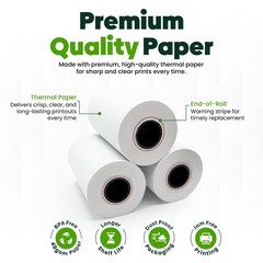 Thermal Paper Receipt Rolls – BPA-Free Receipt Paper for Credit Card Machines…