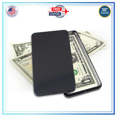 2 PCS Black Metal Cash Box Money Box for Cash Single Row Currency Tray Money Hol