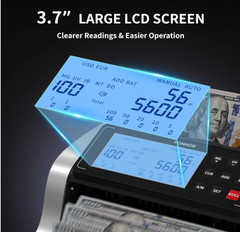 Contador billetes USD EUR valor UV MG IR MT DD LCD externo modos múltiples. NUEV