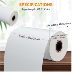 2.25x50ft Receipt Paper 100 Rolls