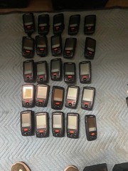 large lot of Janam barcode handheld scanners XP20W XM66W charging stations docks