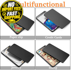 Hipiwe Metal Rectangular Cash Box with Lid – 4 Packs Currency Small, Black