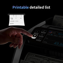N60 Money Counter Machine Mixed Denominations, Cash Counter with 3.5” HD Dual TF