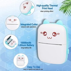 Portable Printer, Mini Pocket Wireless Bluetooth Thermal Printers with 6 Blue